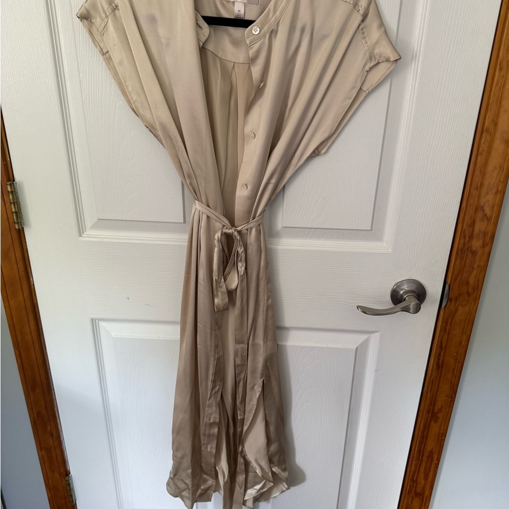 Banana Republic Champagne Silk Midi Dress